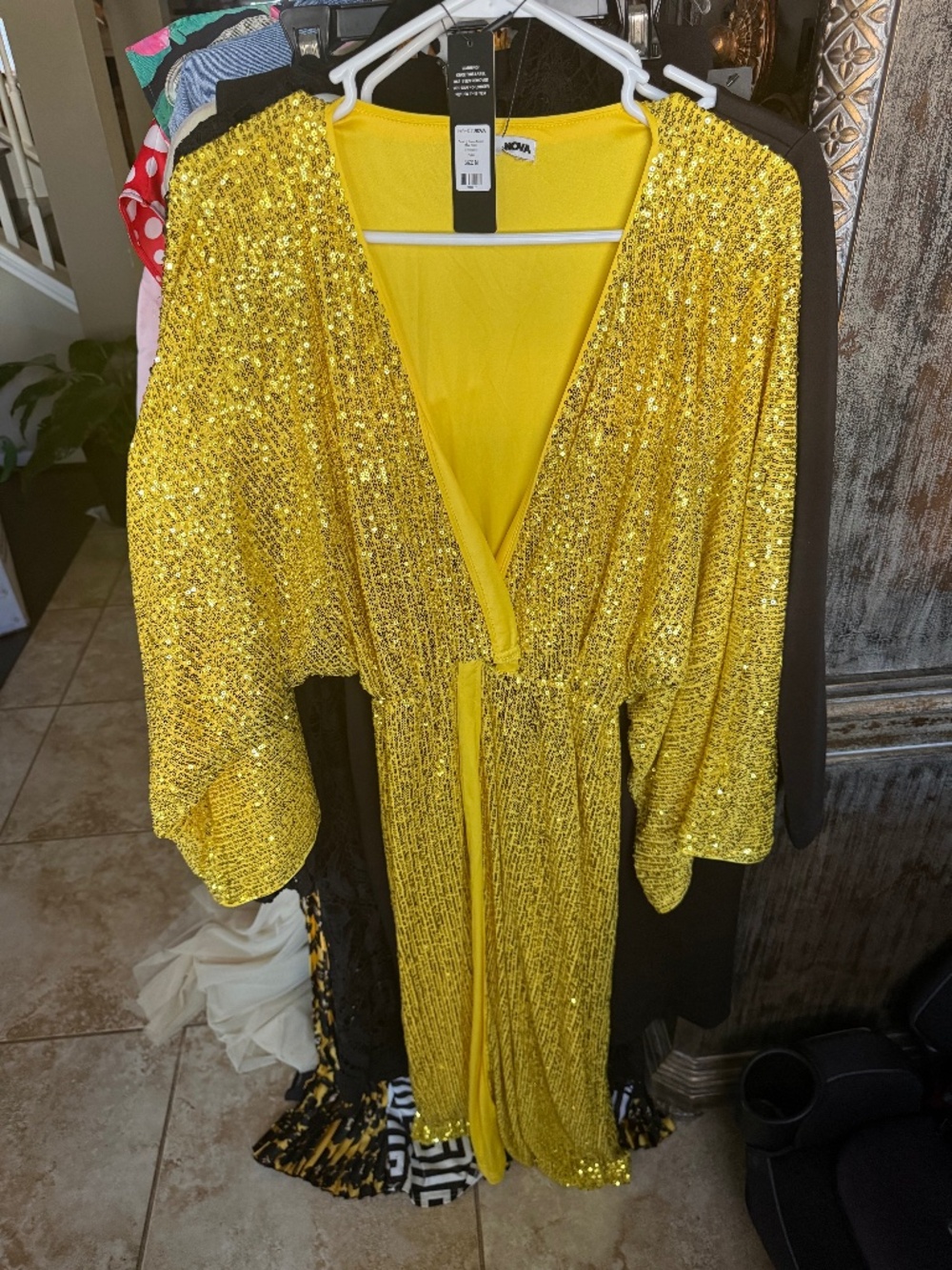 Yellow Sequin gown